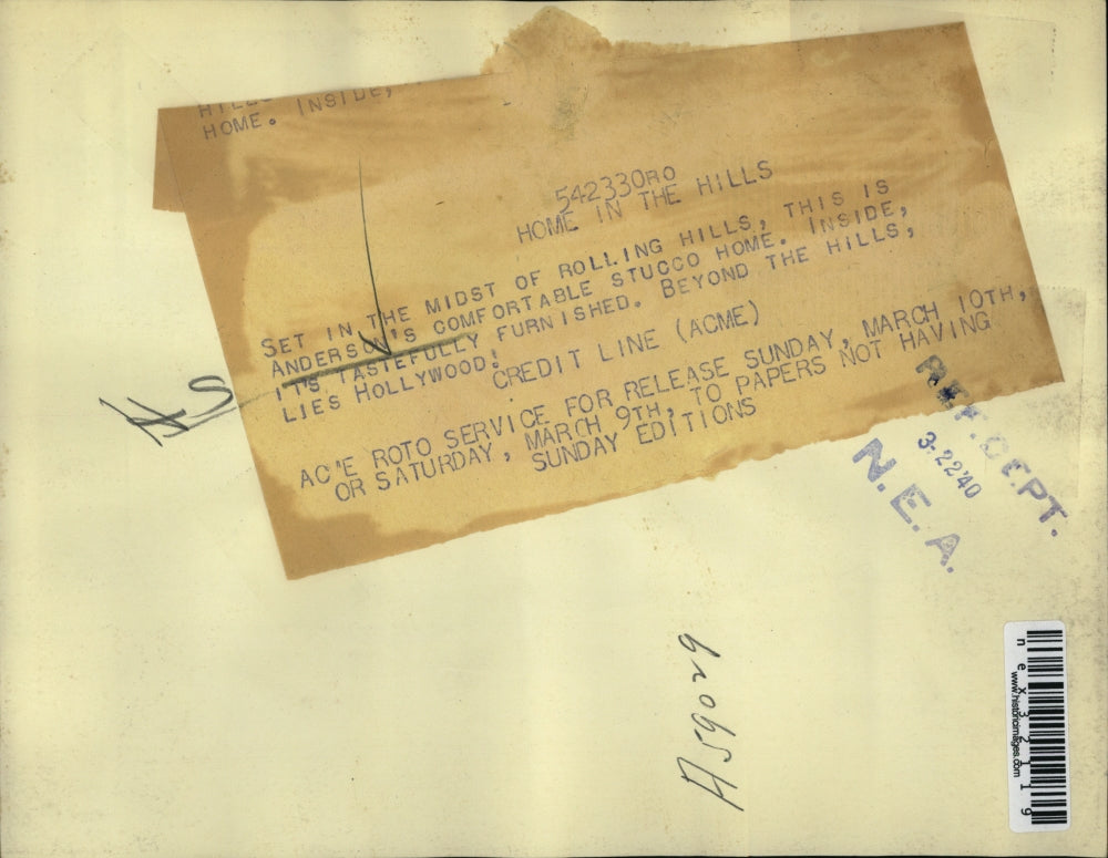 1940 Press Photo California Hills Home of Woodcarver H.S. Anderson