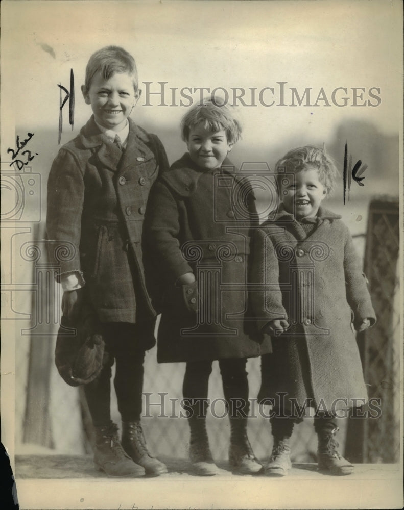 1924 Press Photo Children of Thomas Kane, Blood Transfusion Donation Champion