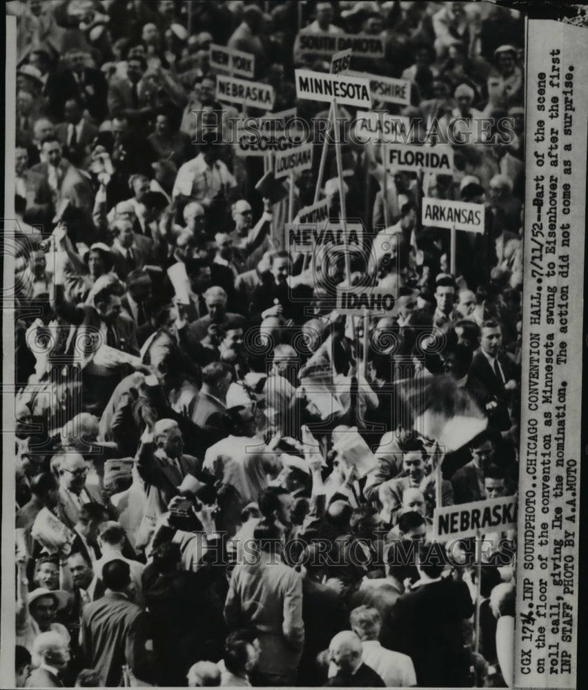 1952 Press Photo Republican National Convention Floor, Chicago Eisenhower Nom
