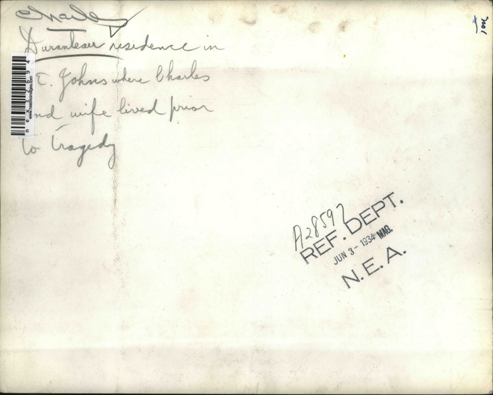 1934 Press Photo Charles Duranleau's residence where he and his wife lived