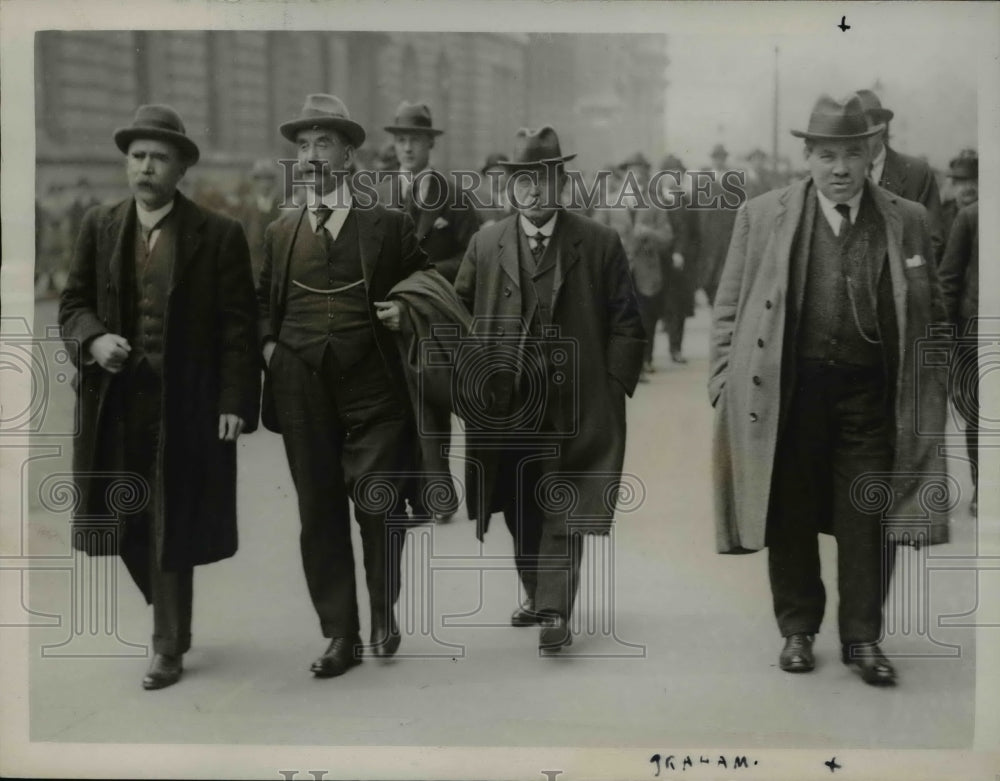 1921 Press Photo Miners Meeting, Board of Trade, Mr Shirkie, Mr Hall, Mr