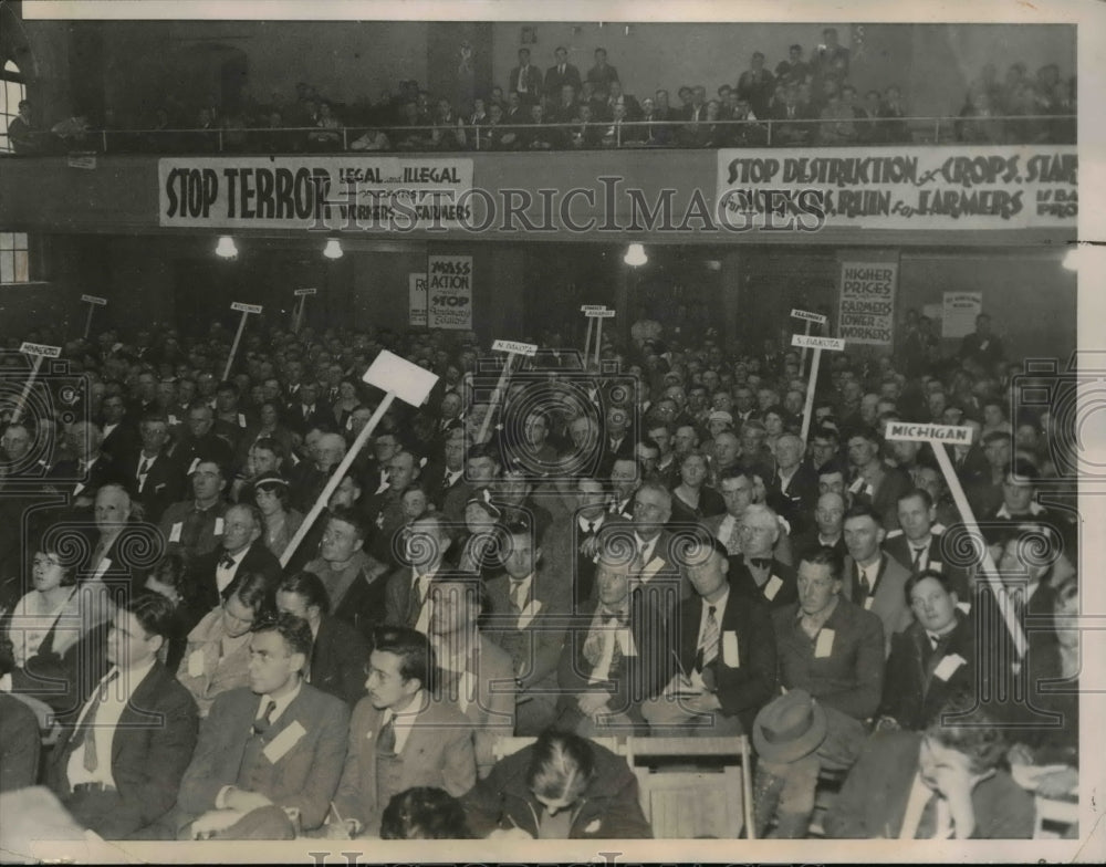 1939 Press Photo Farm Striking Crow at Farmers 2nd National Conference