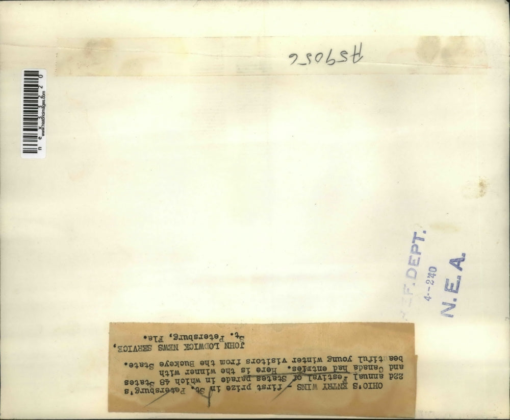 1940 Press Photo Festival of States Parade 22nd Annual St Petersburg Event