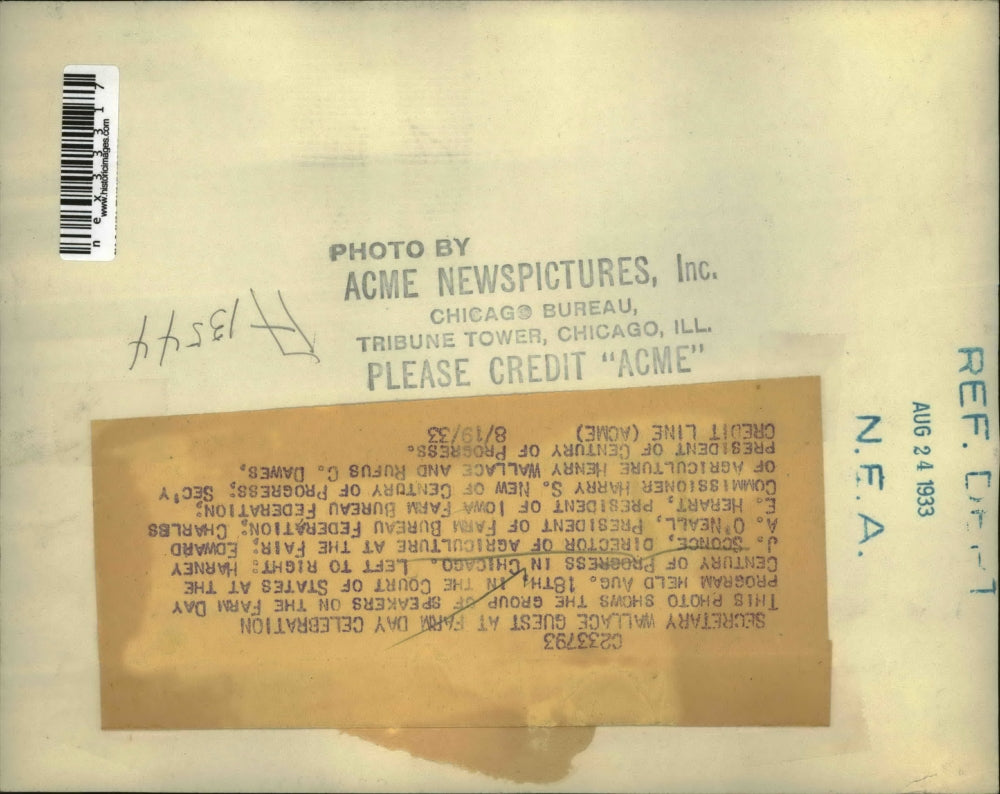 1933 Press Photo Secretary Wallace Guest on Farm Day Century of Progress Expo