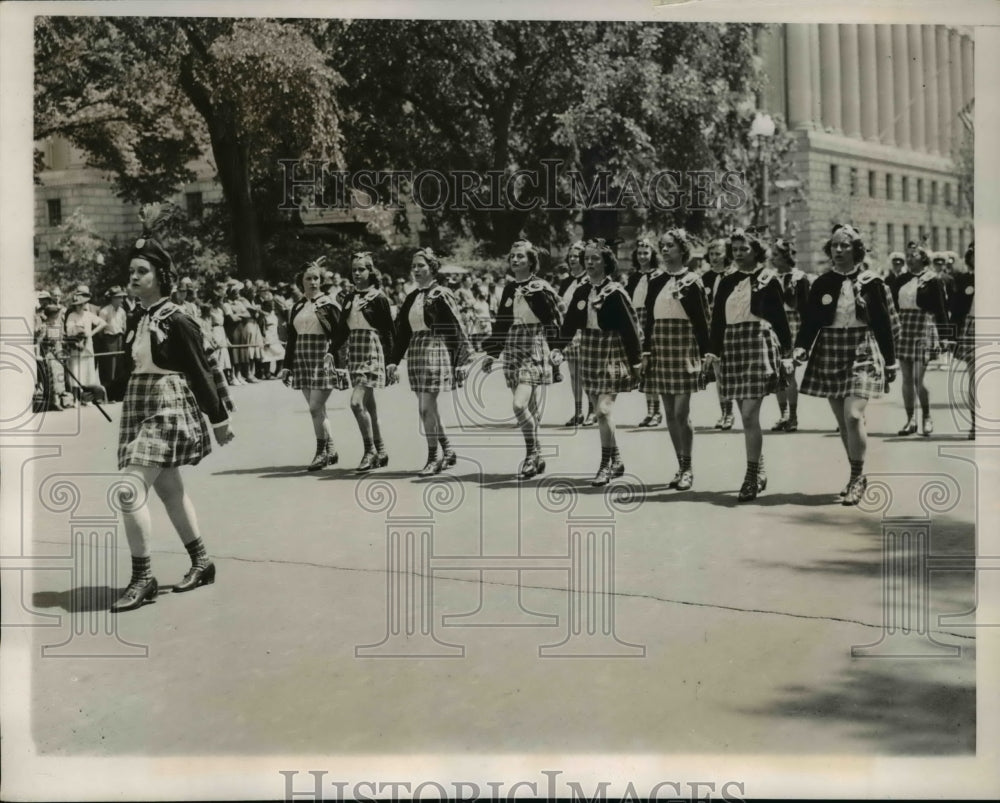 1938 Press Photo Drill Teams from Reading Penn Parade in Washington DC
