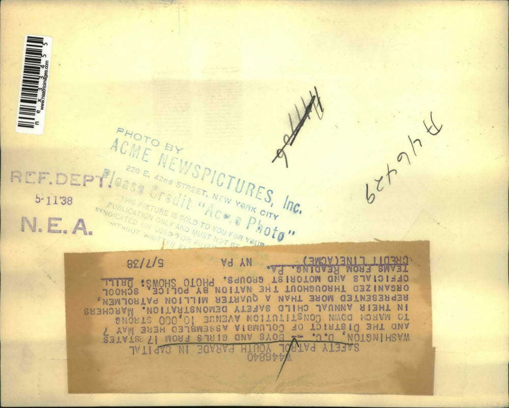 1938 Press Photo Drill Teams from Reading Penn Parade in Washington DC