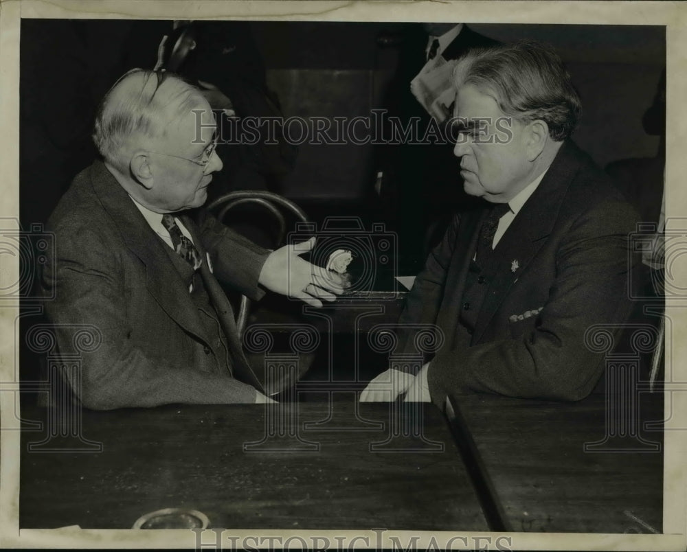1945 Press Photo William Green Pres of American Federation of Labor & John Lewis
