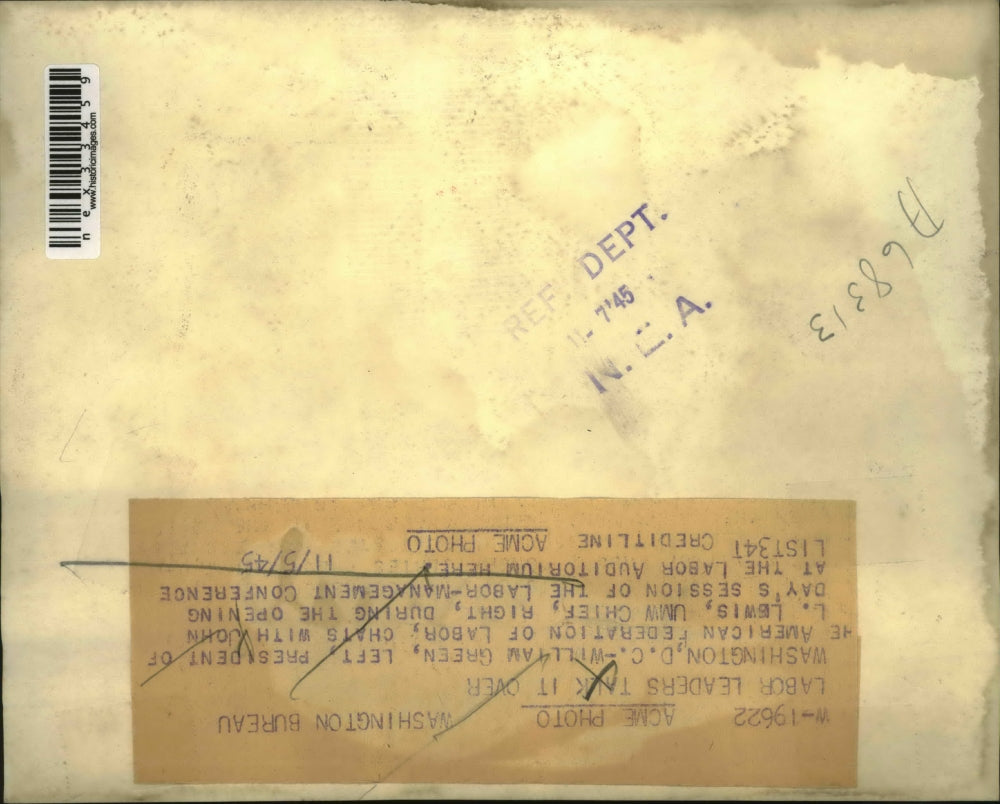 1945 Press Photo William Green Pres of American Federation of Labor & John Lewis