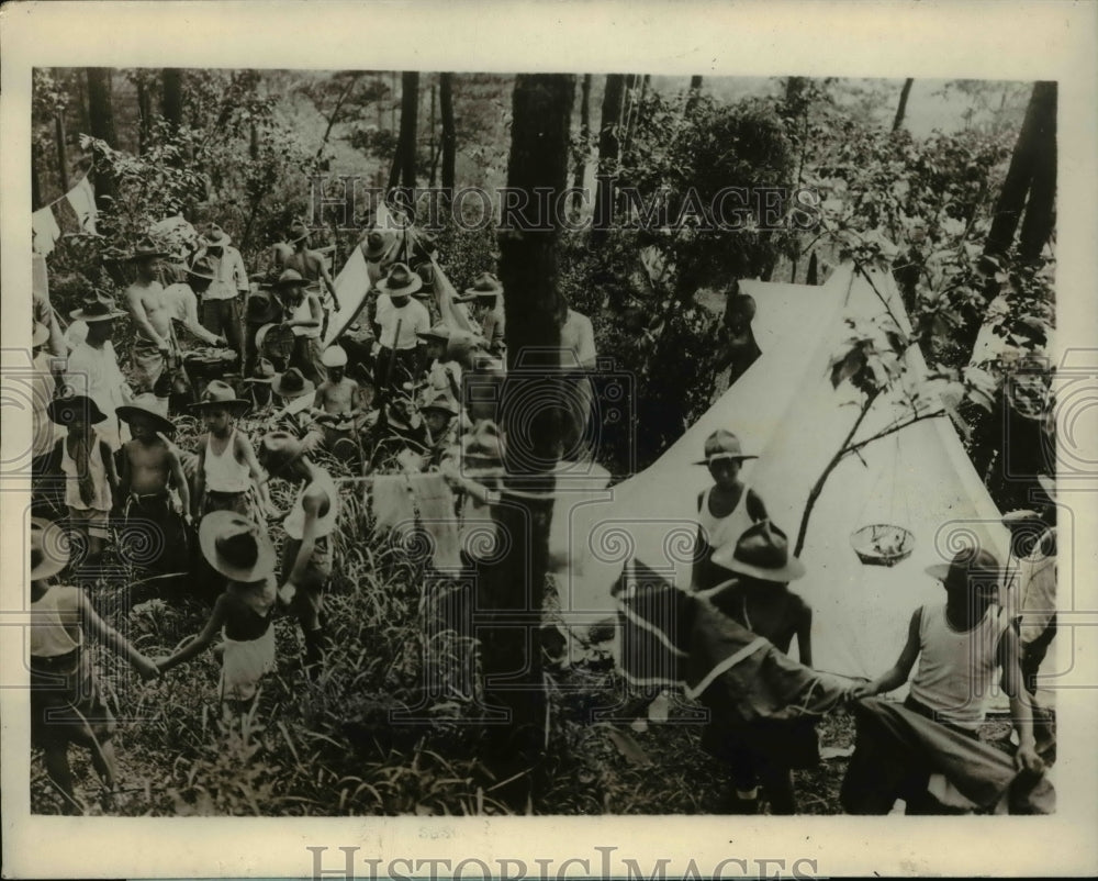 1926 Press Photo Japanese Boy Scouts at Mikasa-yen Near Yokohame