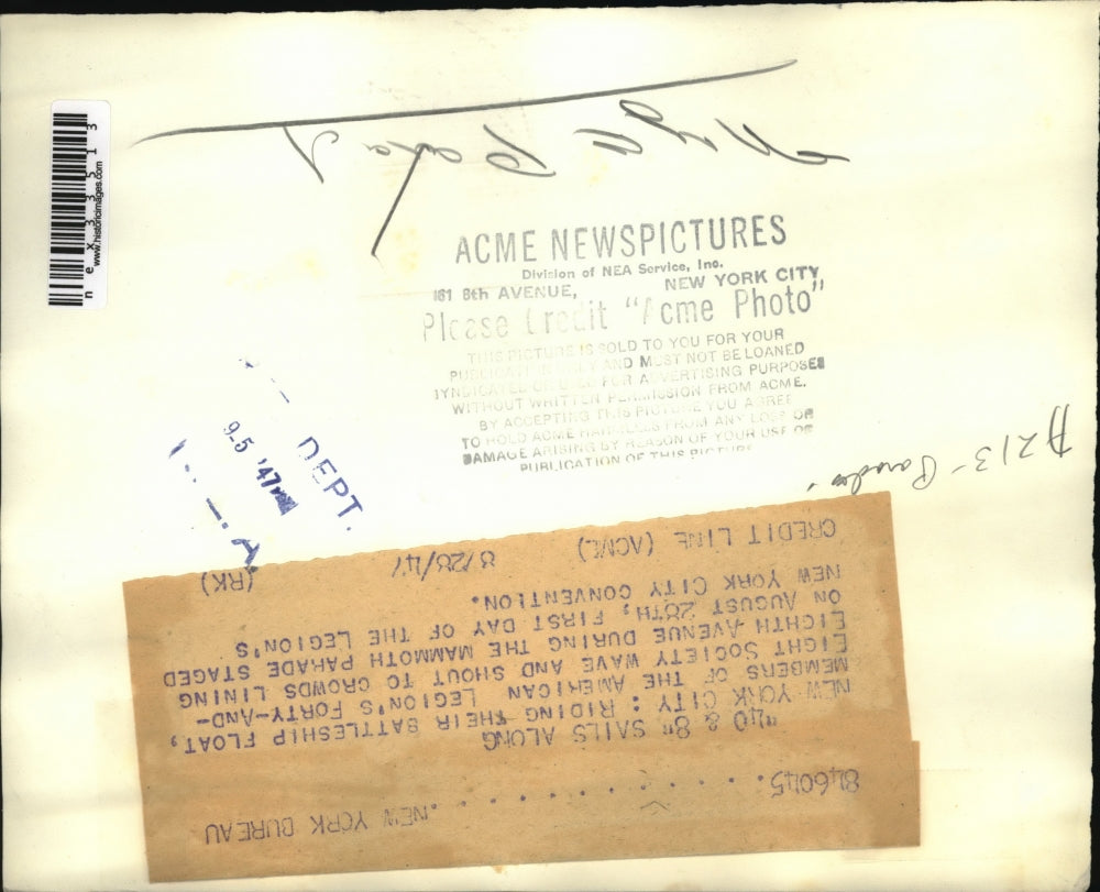 1947 Press Photo Forty and Eight Society in American Legion Parade New York