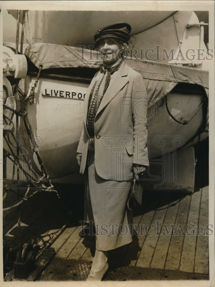 1926 Press Photo Mabel Beardsley Arrives On S.S. Majestic
