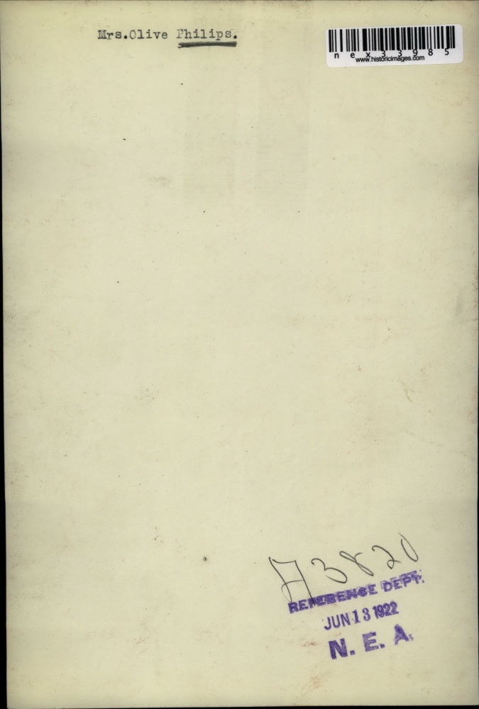1922 Press Photo Mrs Clive Phillips