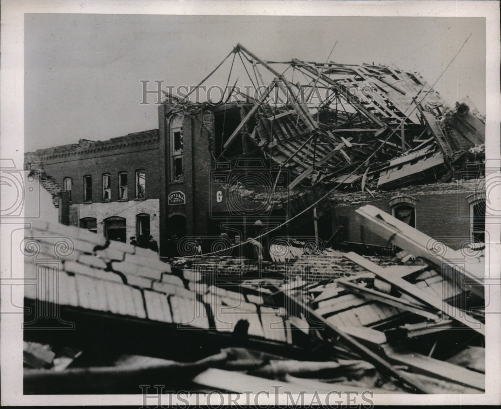 1937 Press Photo Wrecked City Hall of Gainesville, Georgia After Tornado