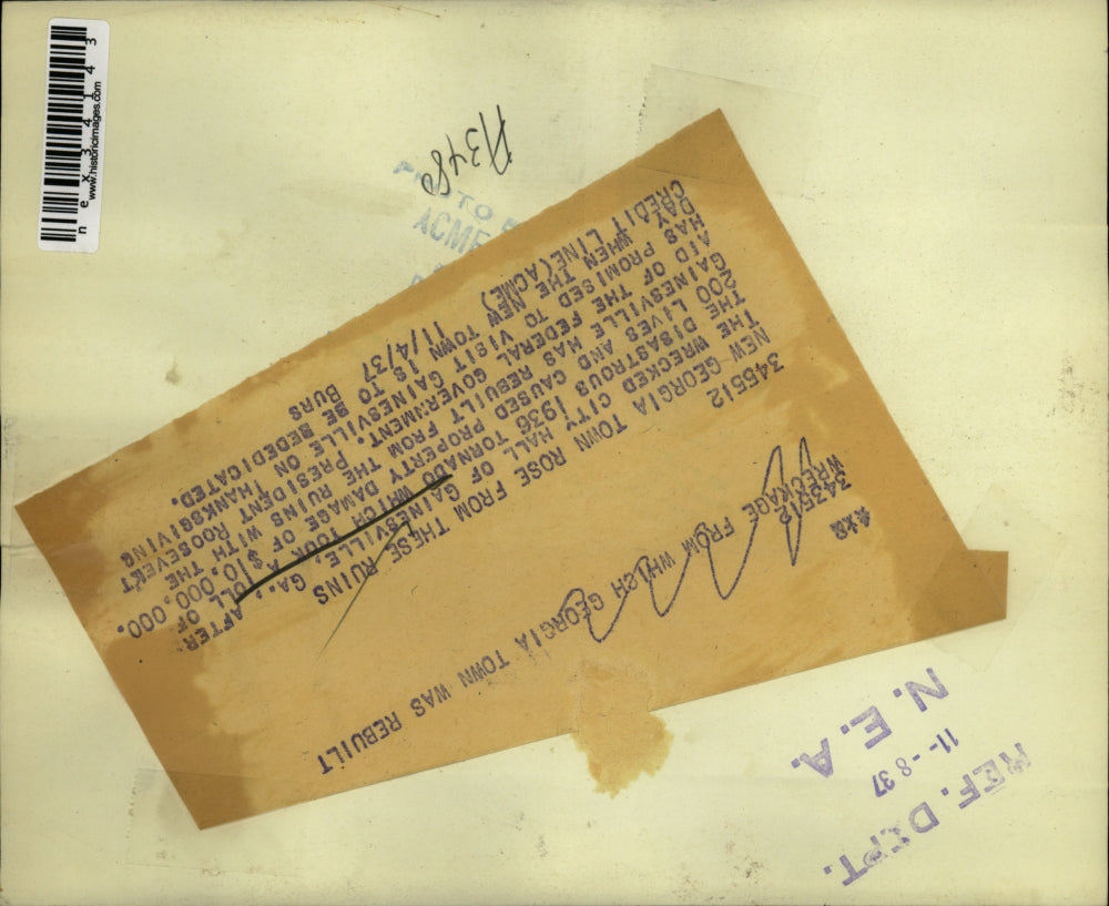 1937 Press Photo Wrecked City Hall of Gainesville, Georgia After Tornado