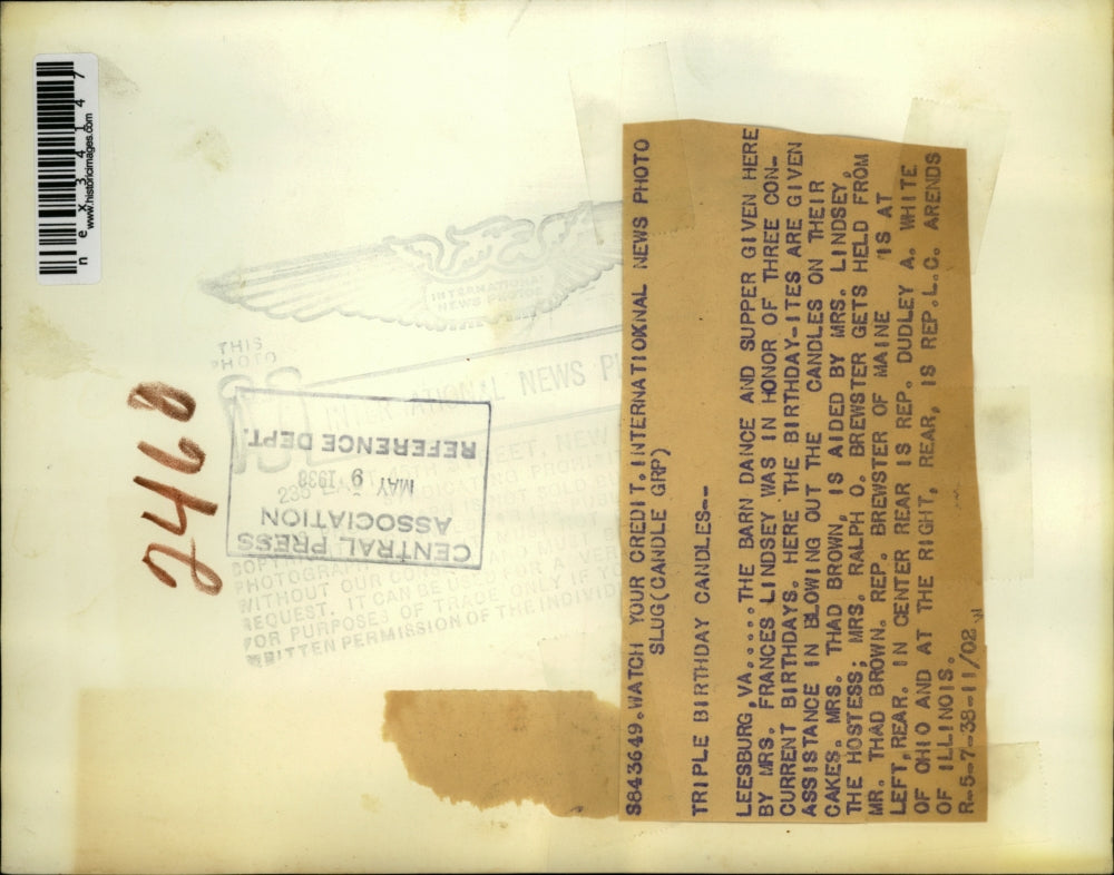 1938 Press Photo Mr. & Mrs. Thad Brown, Mrs. Lindsey, Mrs. Ralph Brewster, White