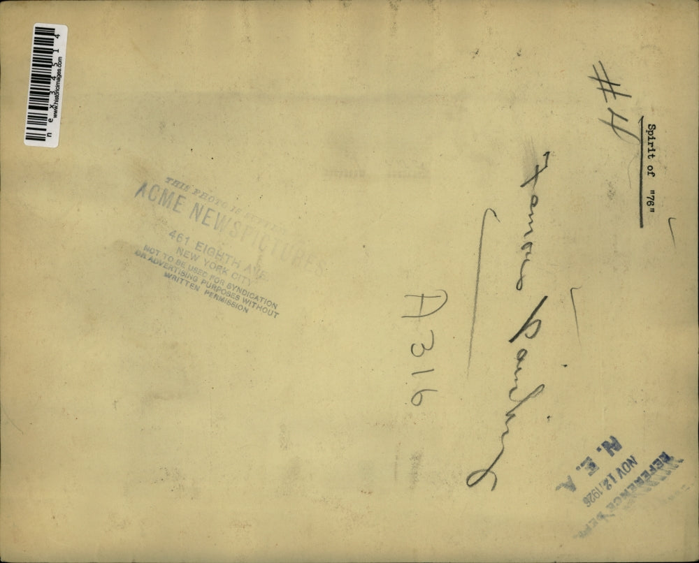 1926 Press Photo re-enactment of Spirit of 76 painting