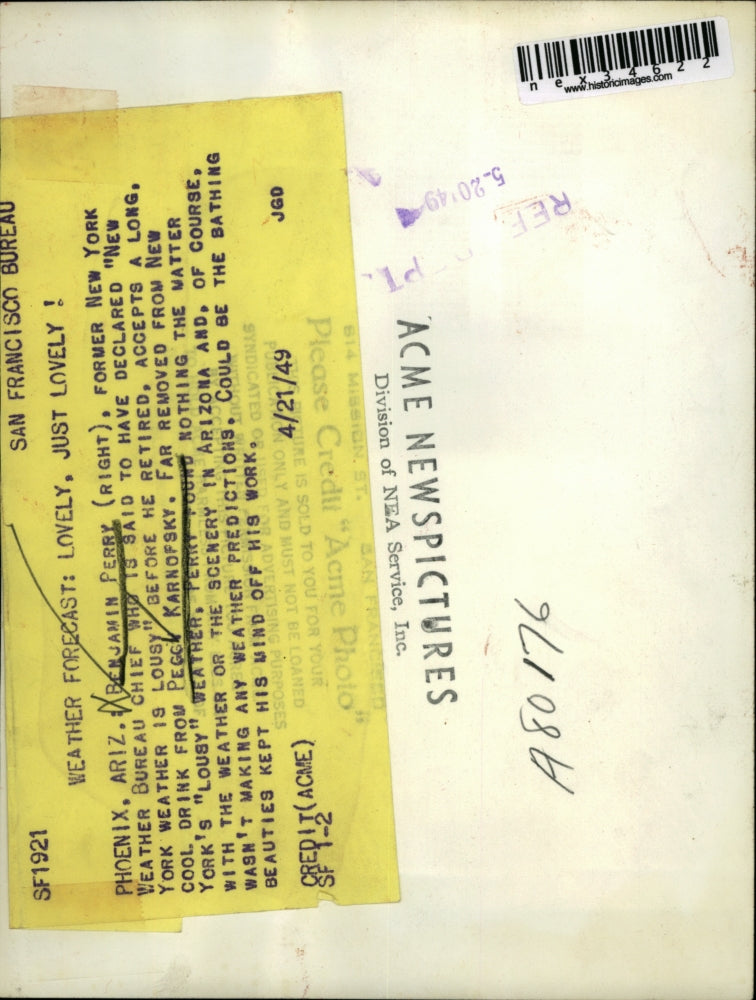 1949 Press Photo Benjamin Perry with Peggy Karnopsky