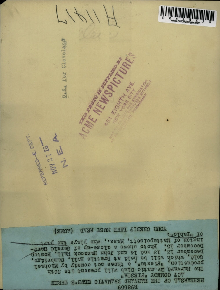 1928 Press Photo Gerald Harrington Plays Pablo in Fiesta at Harvard