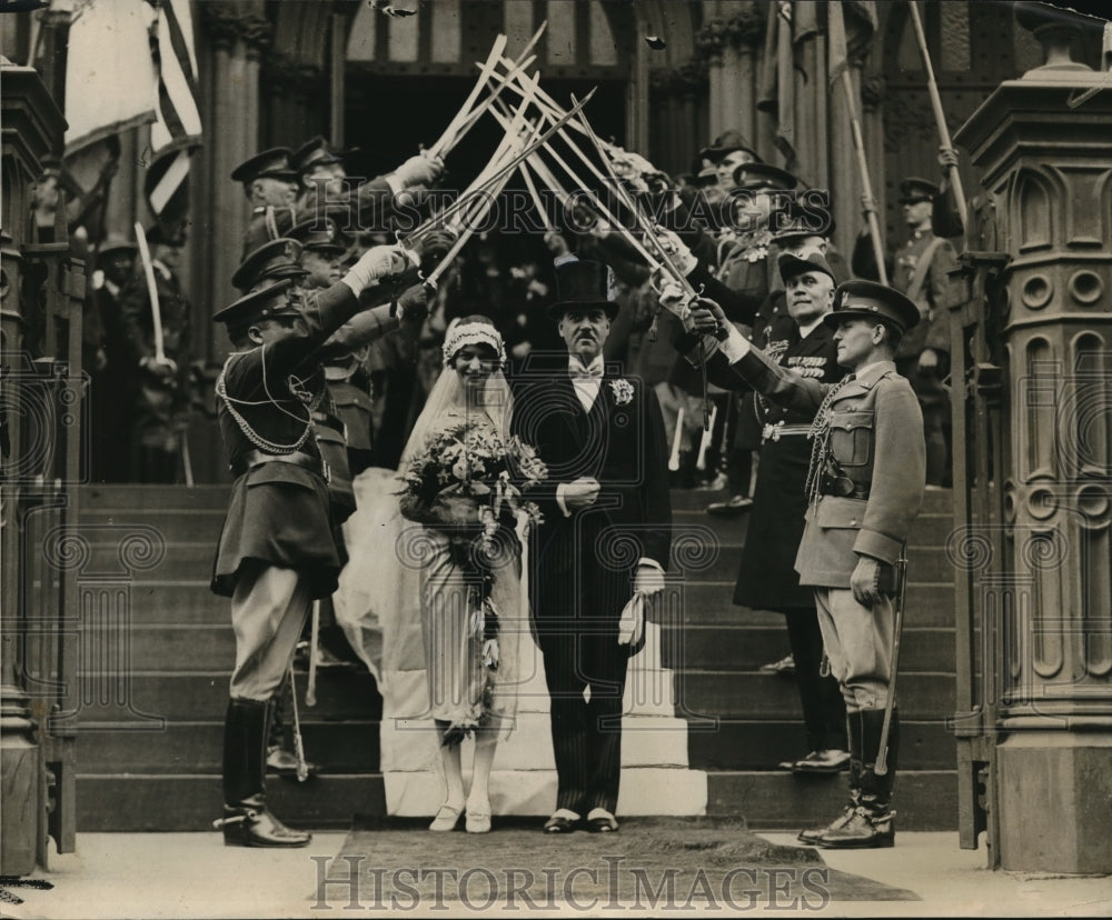 1926 Press Photo Wedding of Mr. Warner & Emily Smith