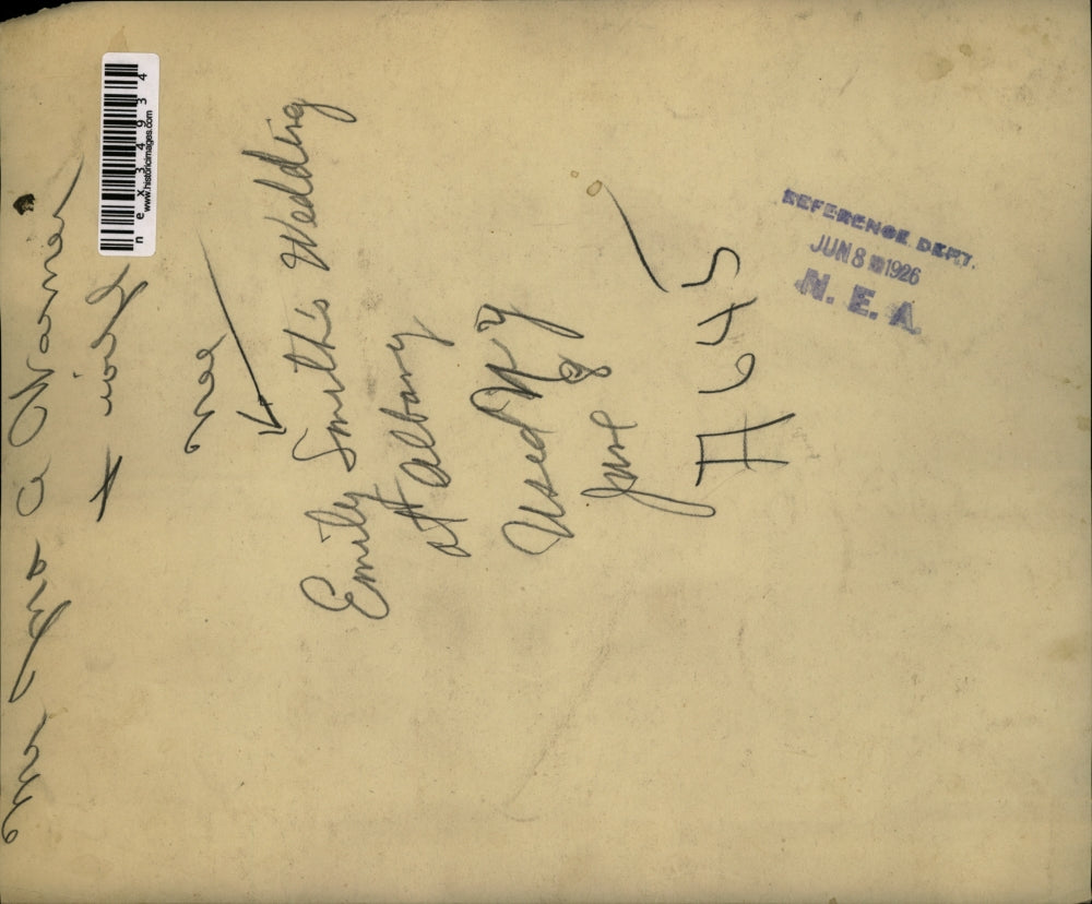 1926 Press Photo Wedding of Mr. Warner & Emily Smith