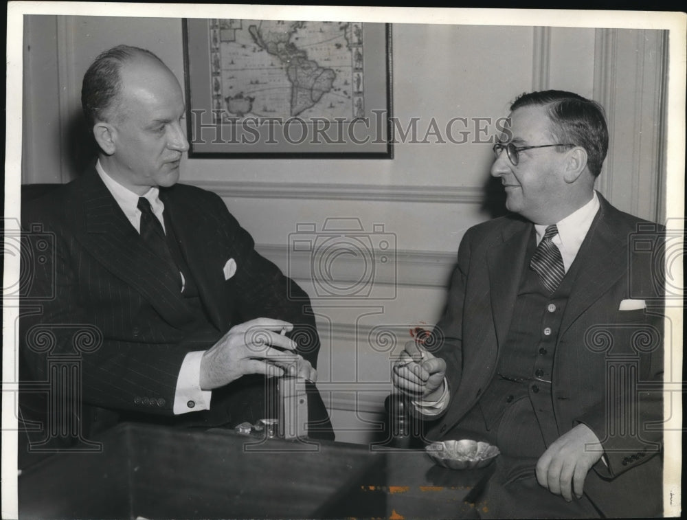 1943 Press Photo Amb. Rodolfo Michels (R) and Usec. Sumner Welles