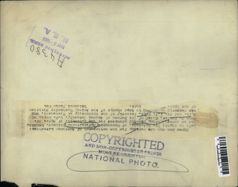 1923 Press Photo Dr N A Jull, John E Mohler, and Dr L J Cola