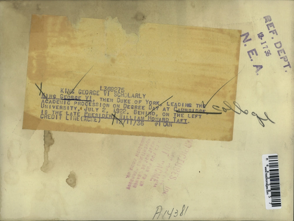 1936 Press Photo King George VI, Duke of York at Cambridge Univ - nex35857
