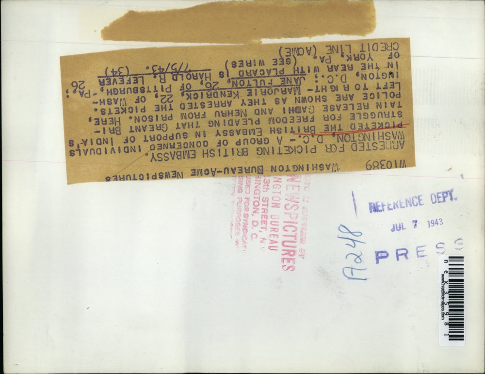 1943 Press Photo Arrested Pickets, Marjorie Kendrick, Jane Fulton & H. Lefever