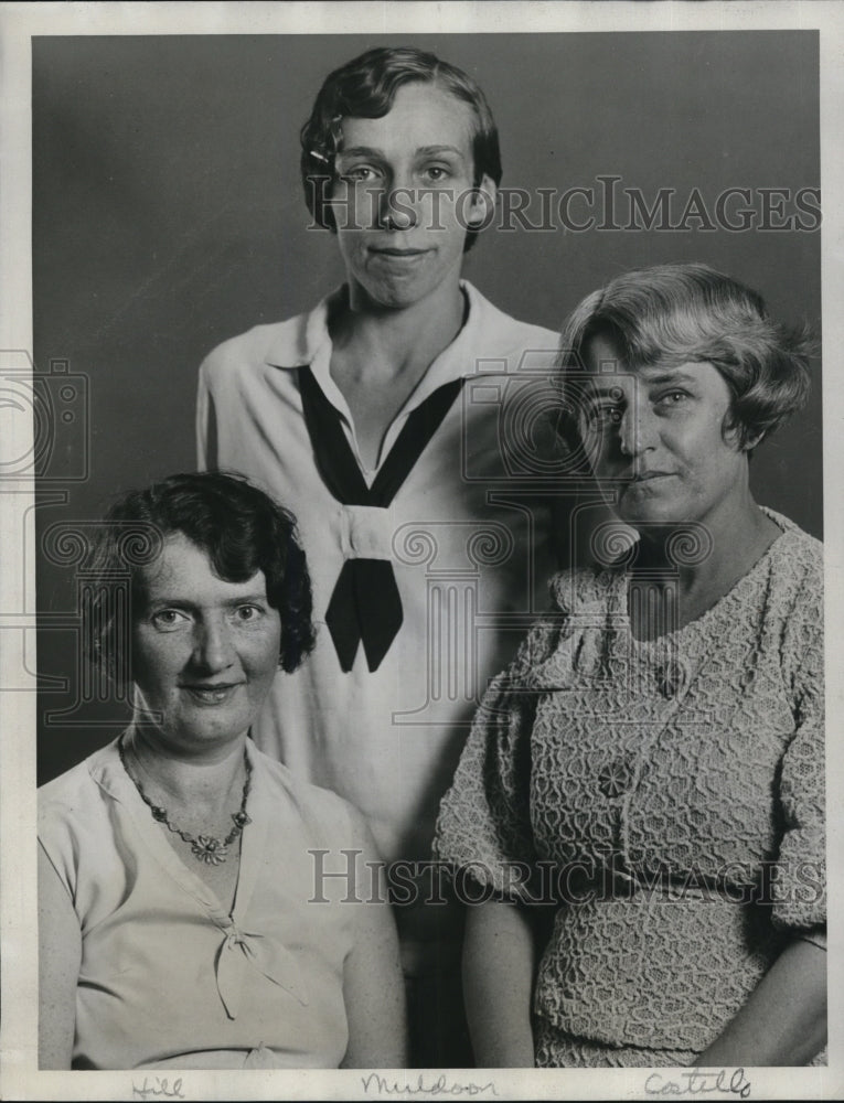 1922 Press Photo Lillian Hill, Florence Muldoon, Anne Costello Sweeney for Mayor