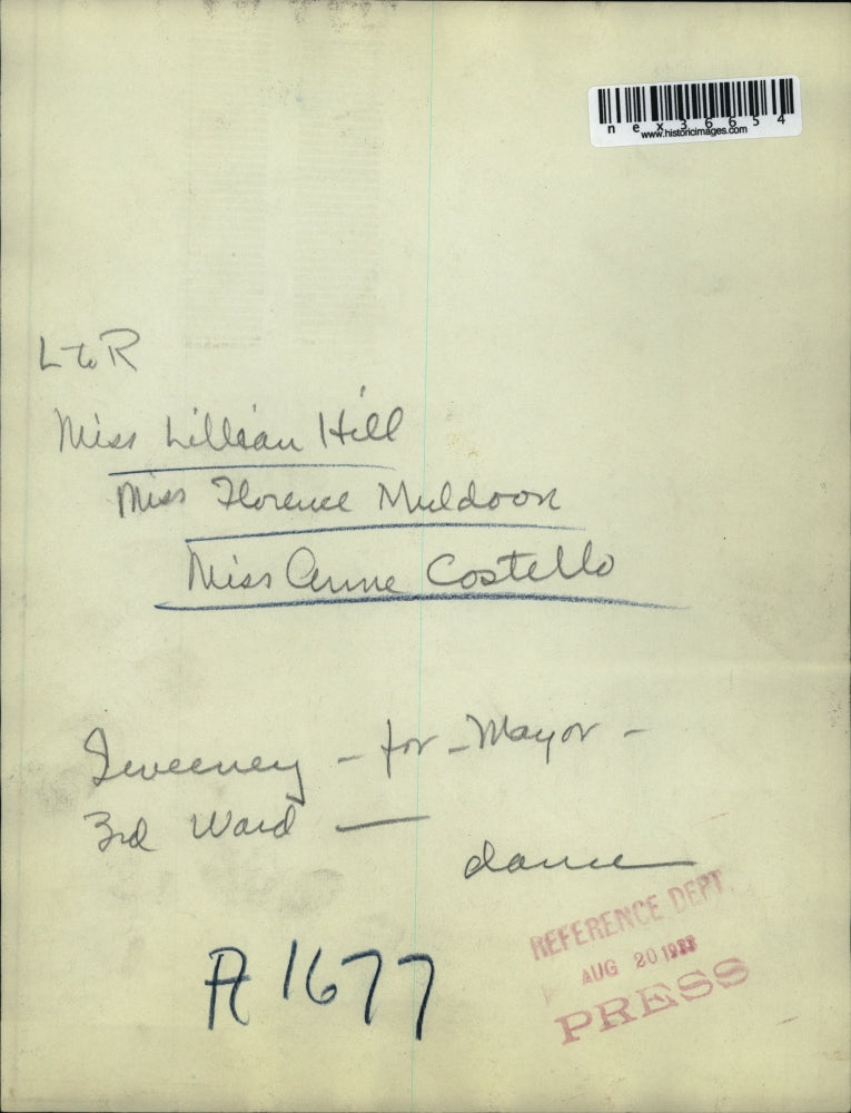 1922 Press Photo Lillian Hill, Florence Muldoon, Anne Costello Sweeney for Mayor