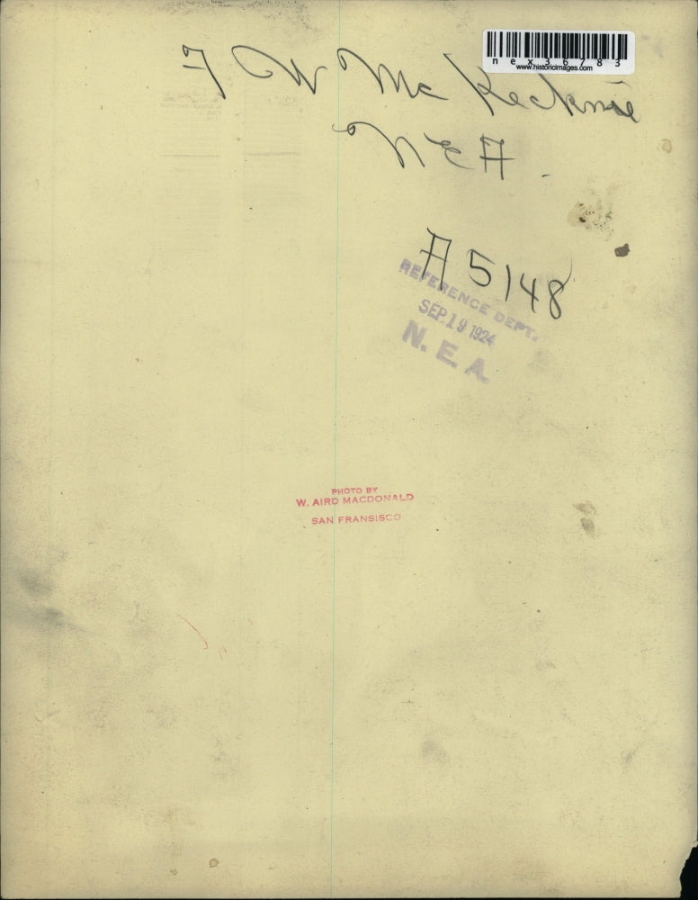 1924 Press Photo F.W. McKecknie - nex36783