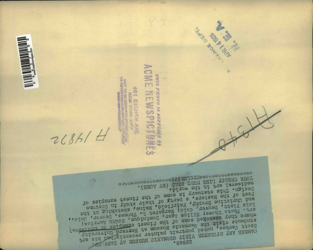 1926 Press Photo Germanic Muesum at Harvard, E Agar, L Platt, C Brophy