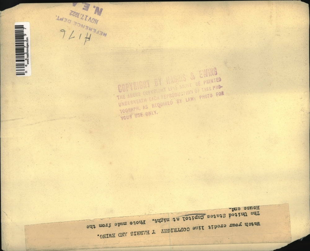 1922 Press Photo US Capitol Dome seen in a night view