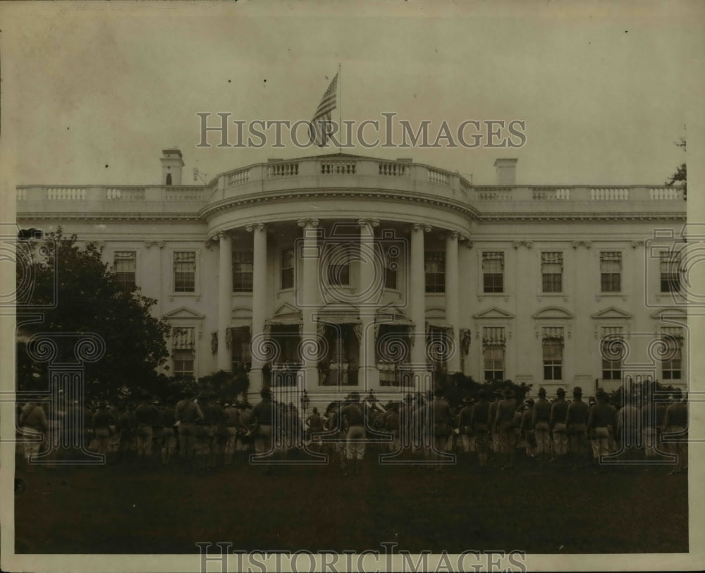 Undated Press Photo The Marines at attention before the White House