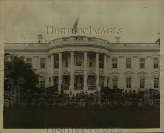 Undated Press Photo The Marines at attention before the White House