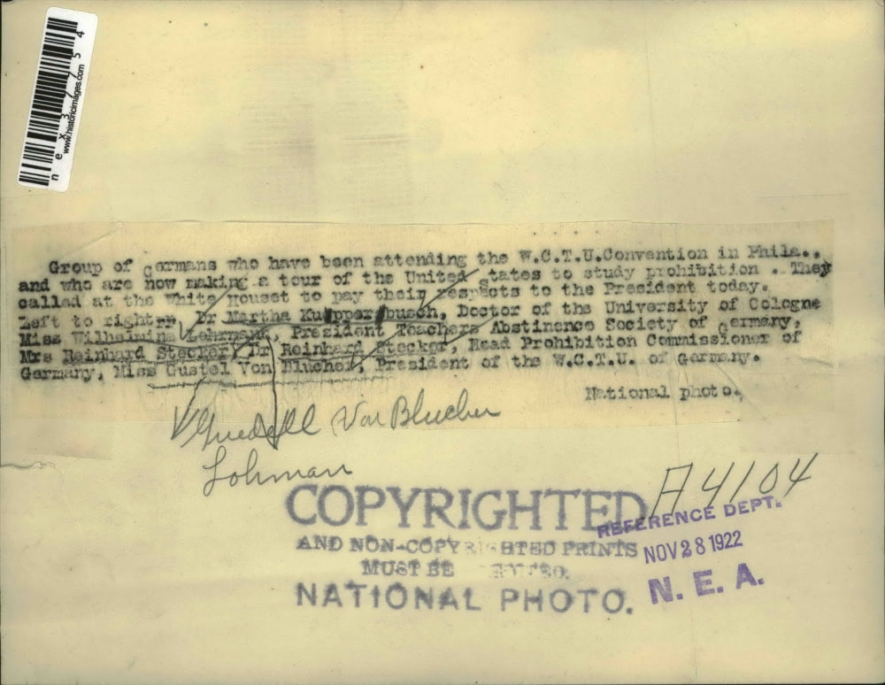 1922 Press Photo Dr. Martha Kupparbusch,Miss Wilhelmina Lehrmsur, Mrs. Reinhard