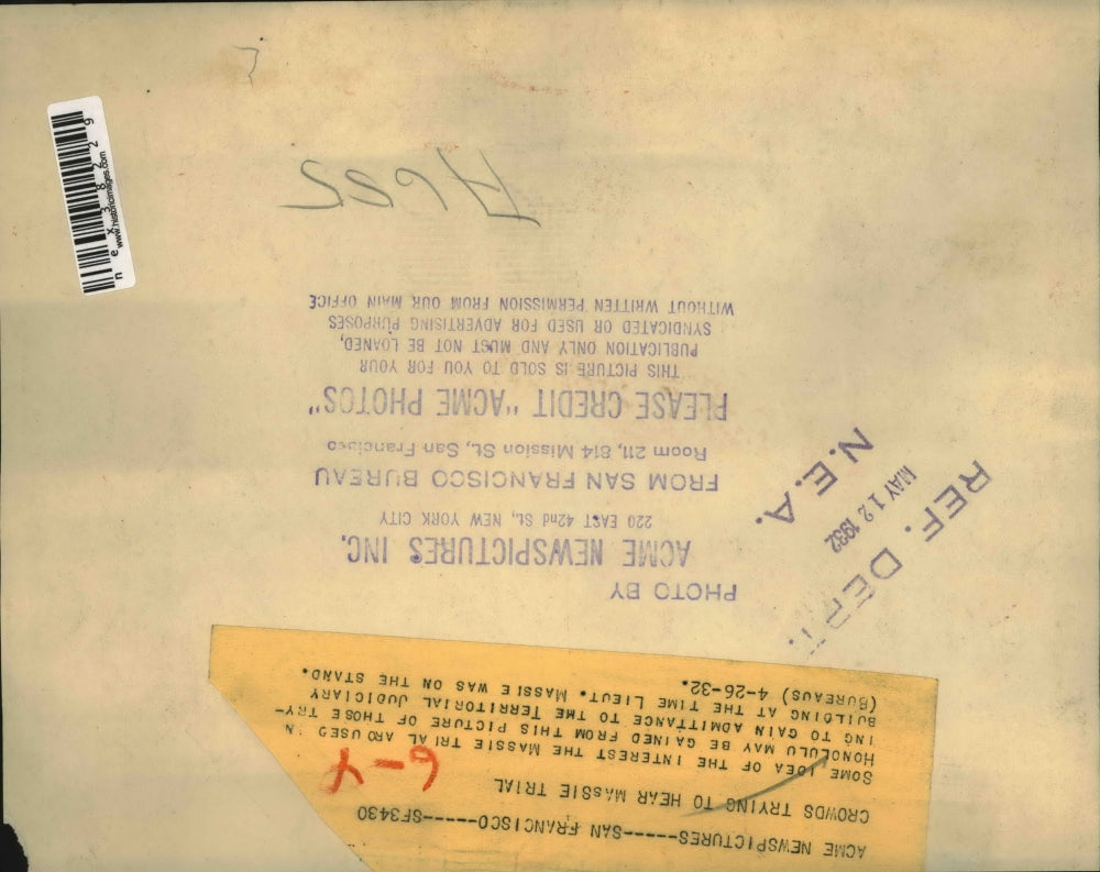 1932 Press Photo San Francisco crowds gather for public trial