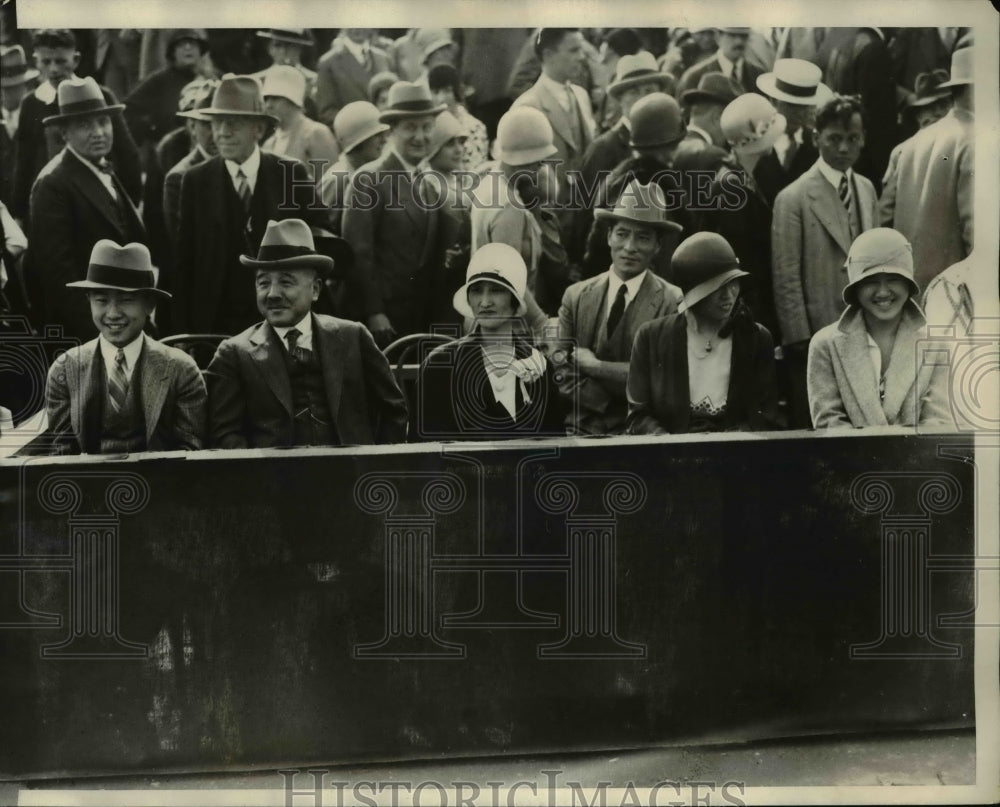 1929 Press Photo Katsuji Debuchi & wife Japan Amb at Davis Cup tennis