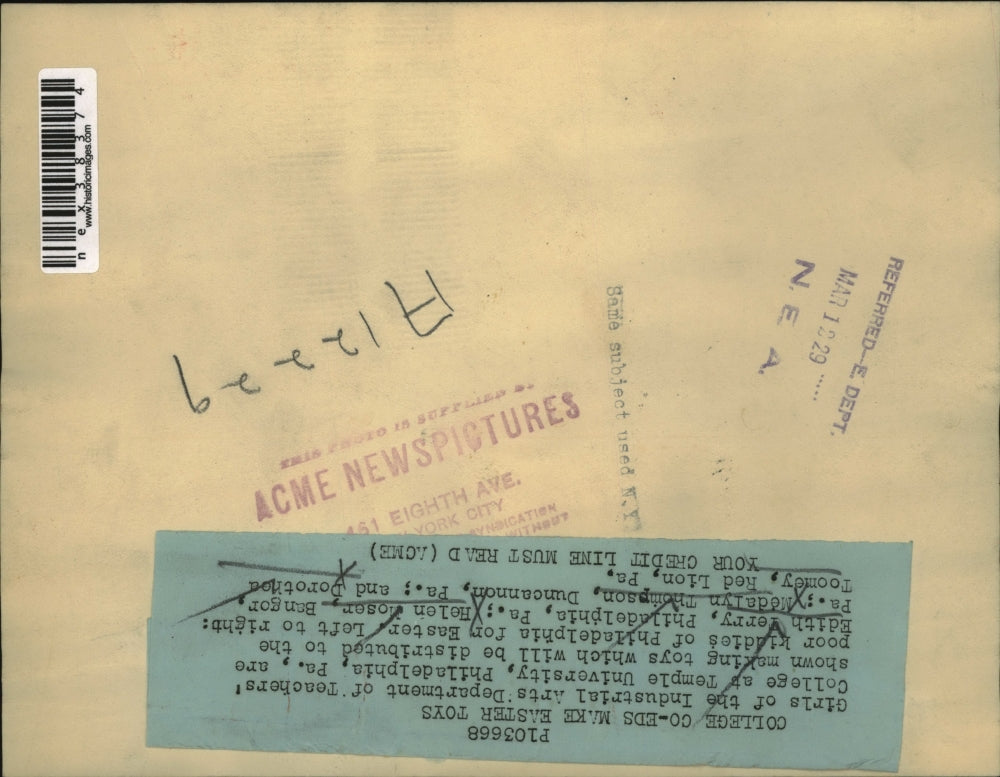 1929 Press Photo Helen Moser, Medalyn Thompson, Dorothea Tommey, Temple Univ.