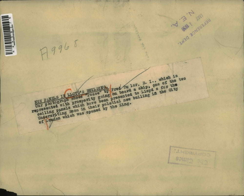 1930 Press Photo Photograph Peace by Fred Taylor