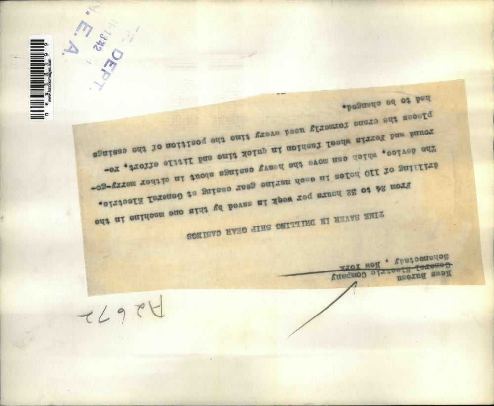 1942 Press Photo A ship gear being drilled at General Electric plant