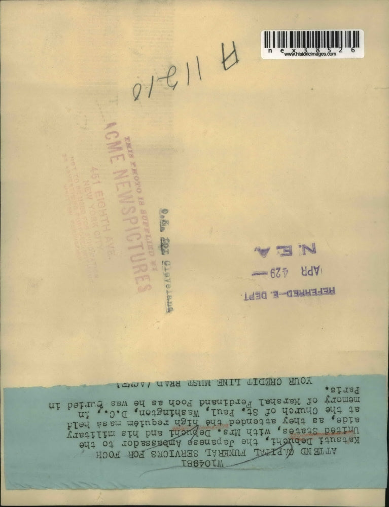 1929 Press Photo Katsuti Debuchi Japanese Ambassador To United States