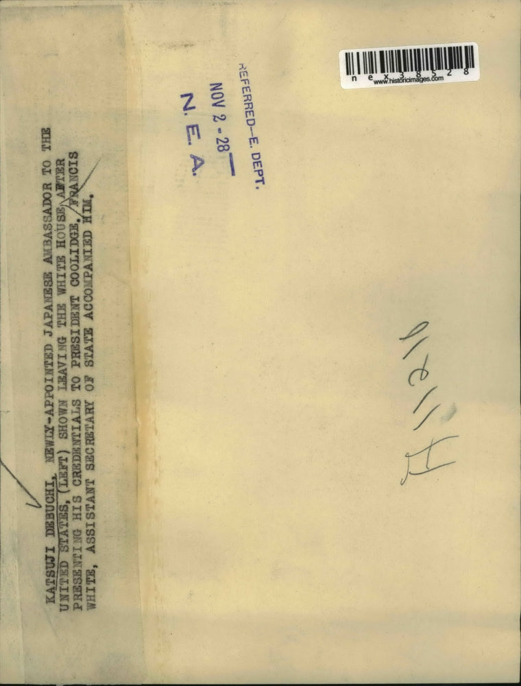 1928 Press Photo Katsuji Debuchi, newly appointed Japanese Ambassador to U.S.