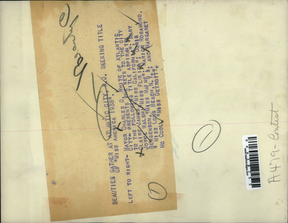 Press Photo Beauties at Atlantic City for the title of Ms. American 1938