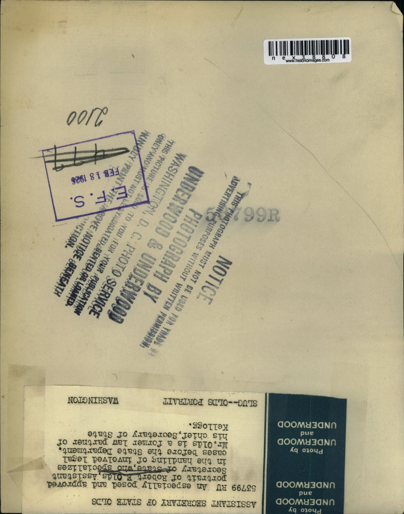 1926 Press Photo Robert E Olds Assistant Secretary of States.