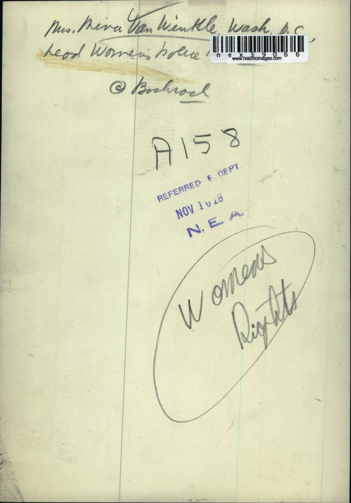 1928 Press Photo Mrs Marion Van Winkle Wash DC