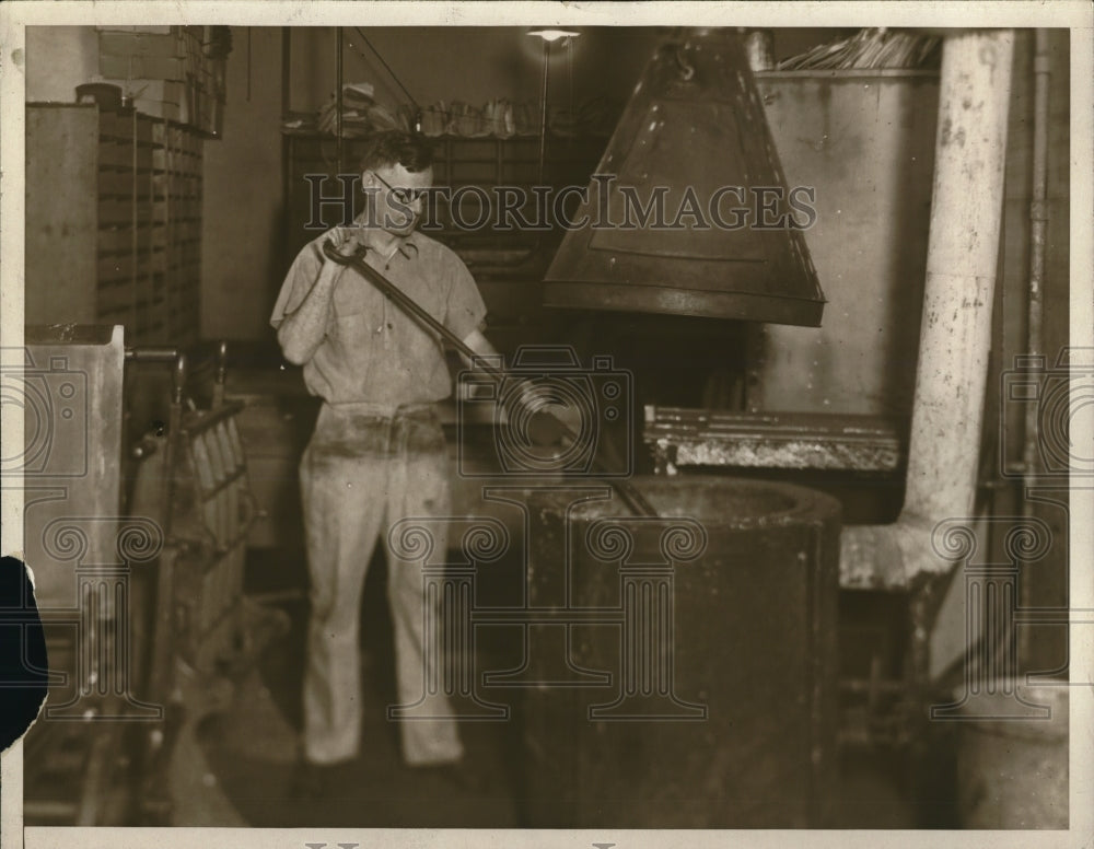 1924 Press Photo View of Stereotyping Room