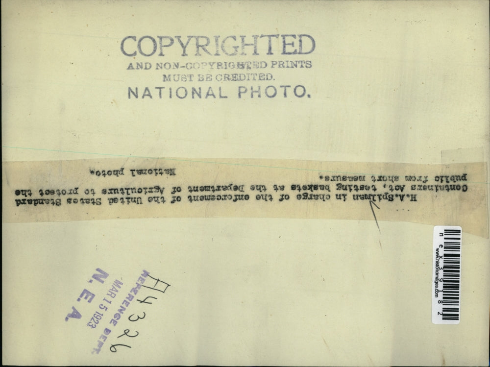 1923 Press Photo NA Spilman US Standard Containers Act a Dept of Agri