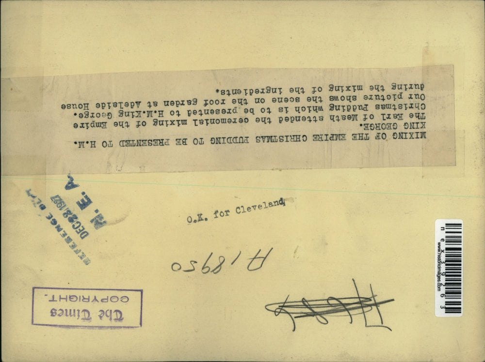 1927 Press Photo British Flour Company Makes Pudding For Royal Family in England