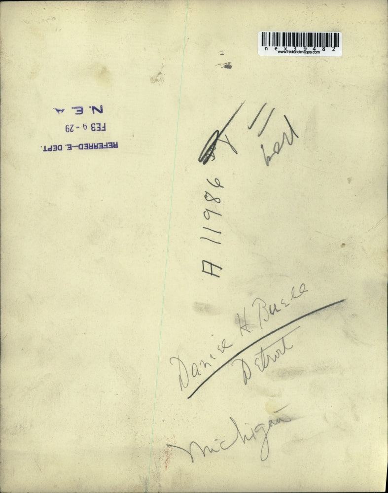 1929 Press Photo Danice H Buell of Detroit Michigan